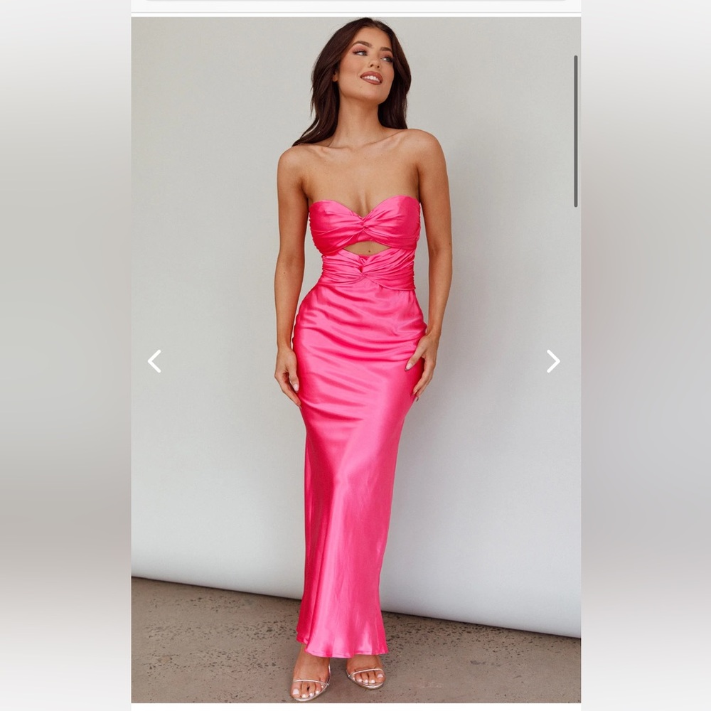 Elegant Pink Strapless Dress